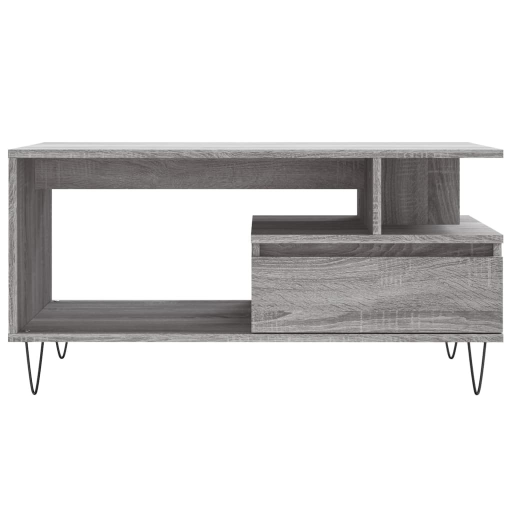 Tavolino da Salotto Grigio Sonoma 90x49x45 cm Legno Multistrato