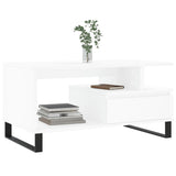 Tavolino da Salotto Bianco 90x49x45 cm in Legno Multistrato