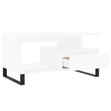 Tavolino da Salotto Bianco 90x49x45 cm in Legno Multistrato