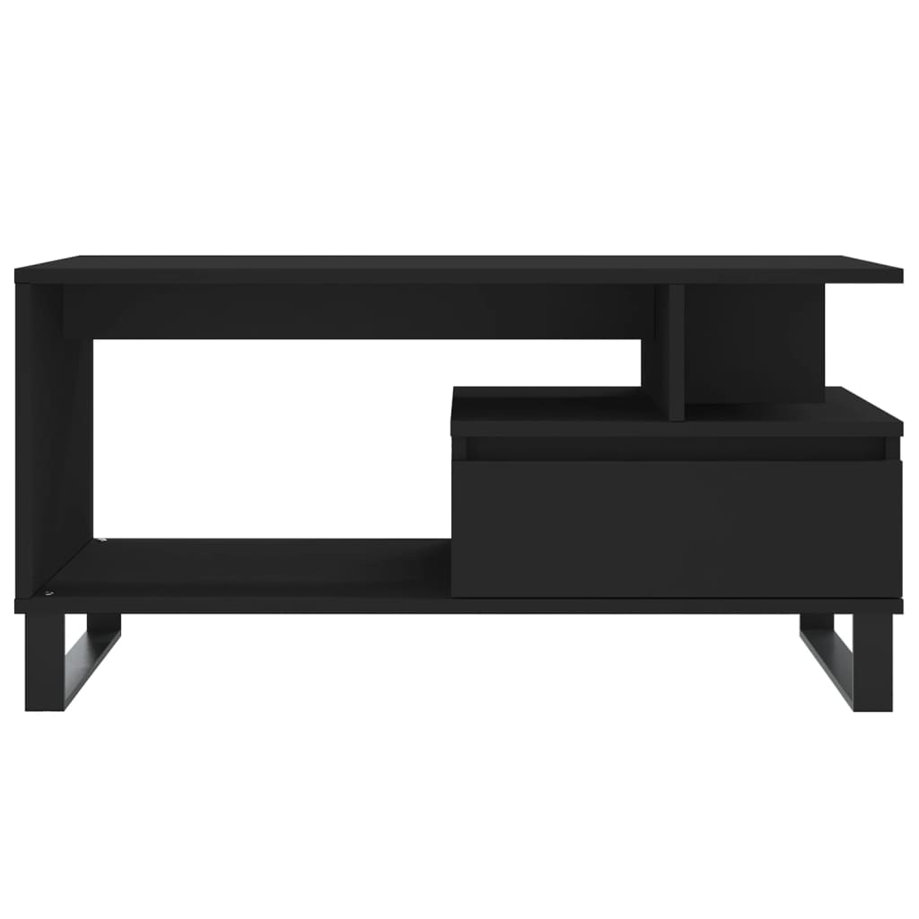 Tavolino da Salotto Nero 90x49x45 cm in Legno Multistrato