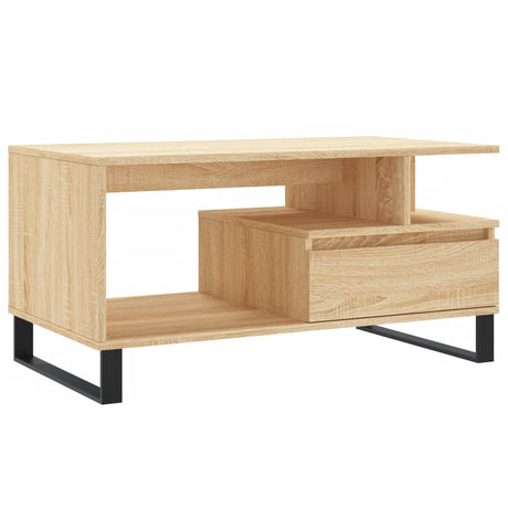 Tavolino da Salotto Rovere Sonoma 90x49x45 cm Legno Multistrato