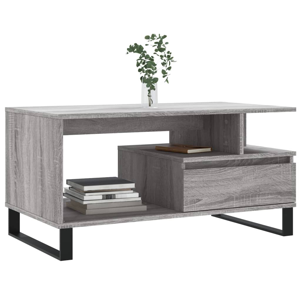 Tavolino da Salotto Grigio Sonoma 90x49x45 cm Legno Multistrato