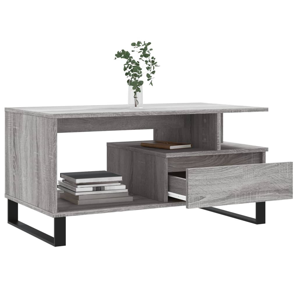 Tavolino da Salotto Grigio Sonoma 90x49x45 cm Legno Multistrato