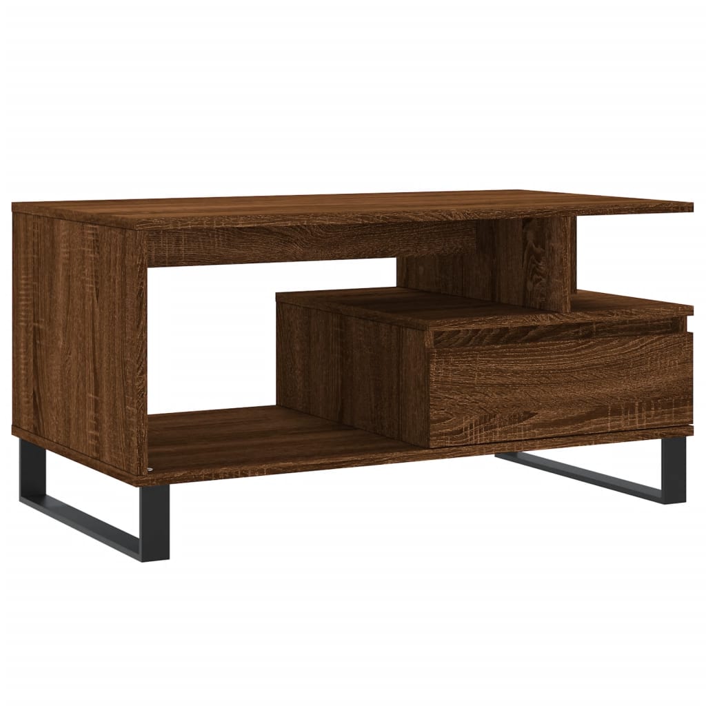 Tavolino Salotto Rovere Marrone 90x49x45 cm Legno Multistrato