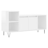 Mobile Porta TV Bianco Lucido 100x35x55 cm in Legno Multistrato