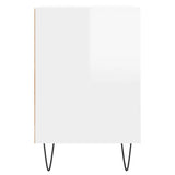 Mobile Porta TV Bianco Lucido 100x35x55 cm in Legno Multistrato