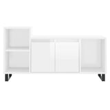 Mobile Porta TV Bianco Lucido 100x35x55 cm in Legno Multistrato