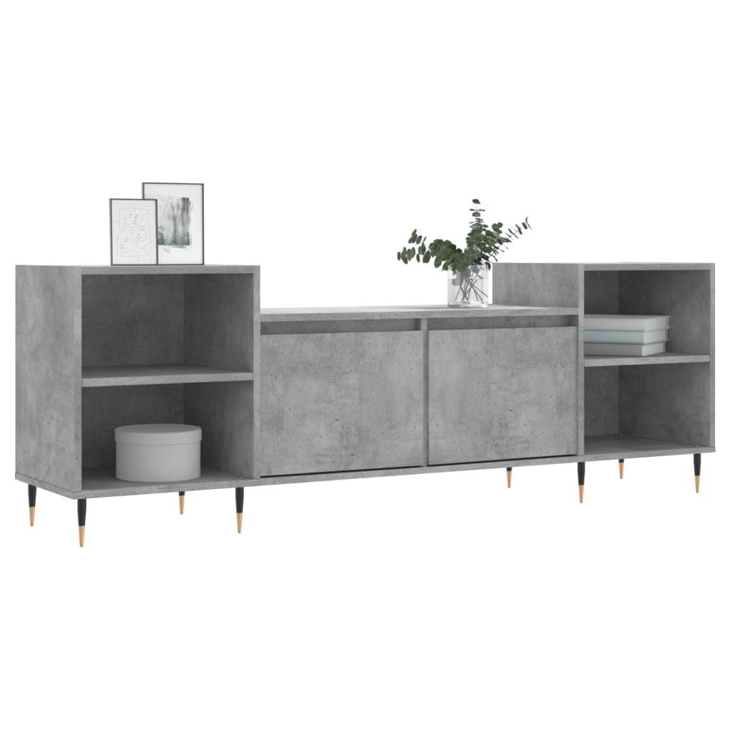 Mobile per TV Grigio Cemento 160x35x55 cm Legno Multistrato