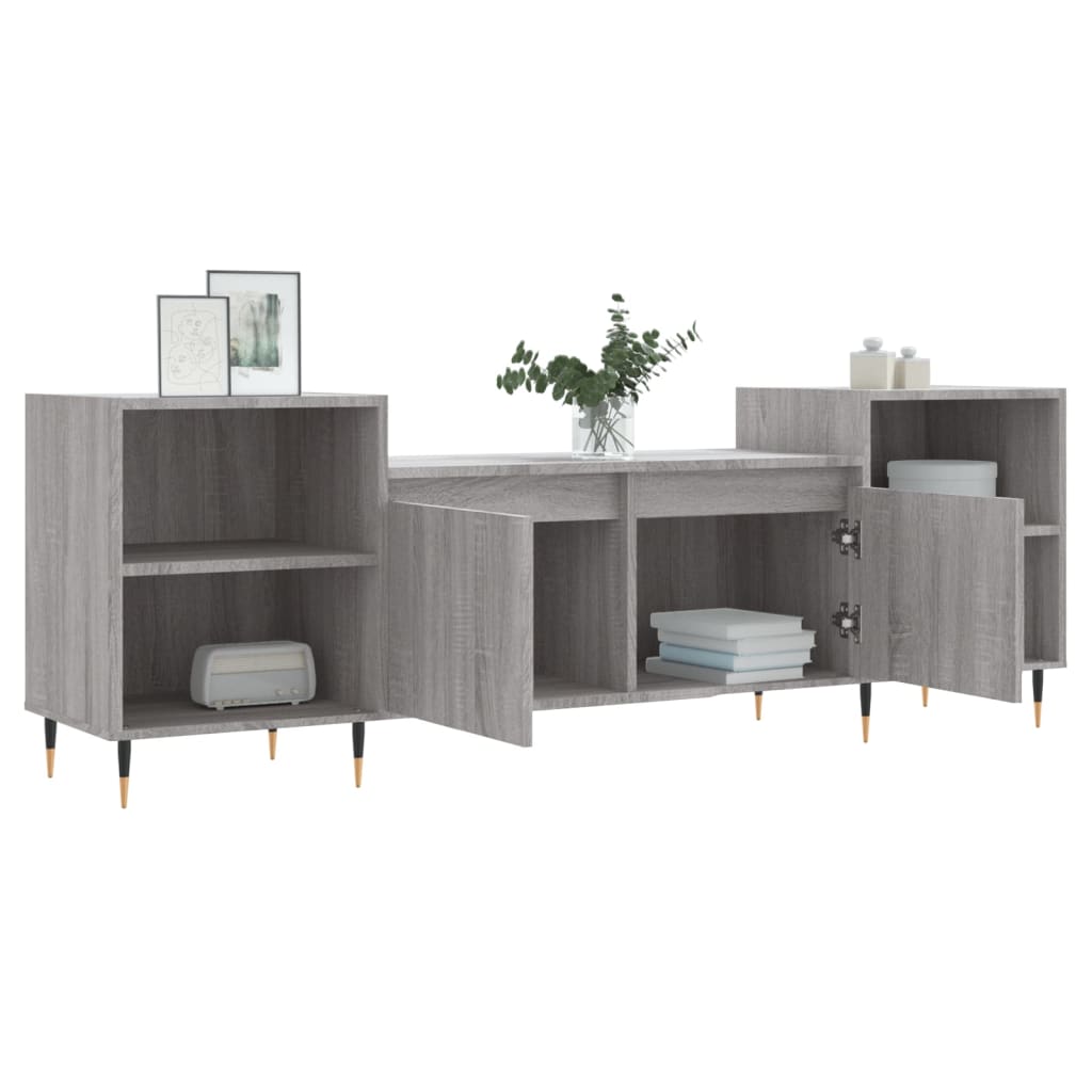 Mobile TV Grigio Sonoma 160x35x55 cm in Legno Multistrato