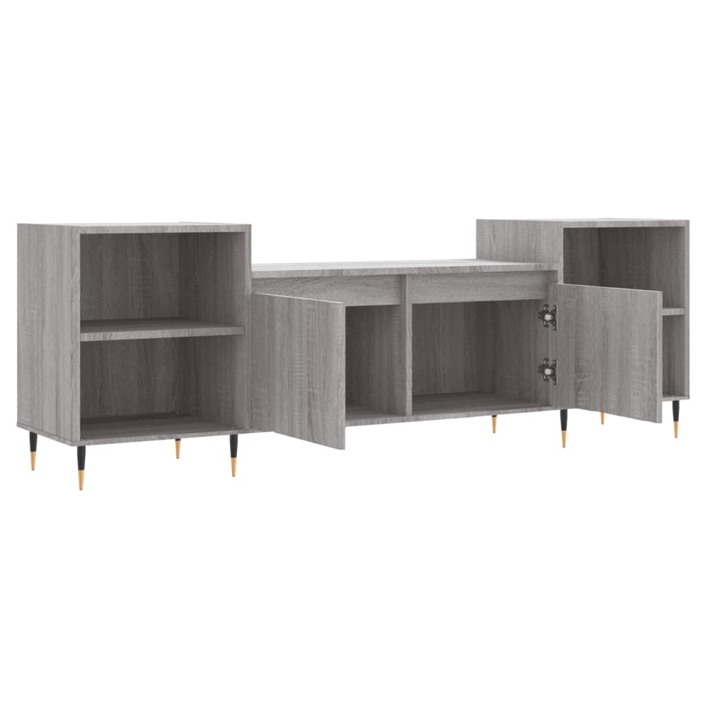 Mobile TV Grigio Sonoma 160x35x55 cm in Legno Multistrato