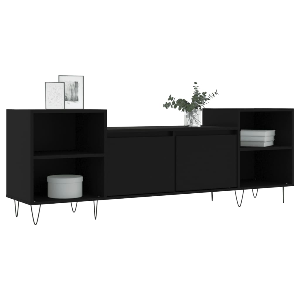 Mobile Porta TV Nero 160x35x55 cm in Legno Multistrato