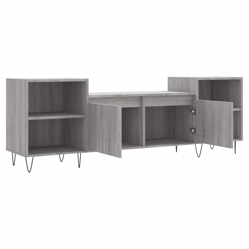 Mobile TV Grigio Sonoma 160x35x55 cm in Legno Multistrato