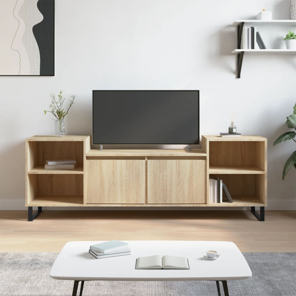 Mobile Porta TV Rovere Sonoma 160x35x55 cm Legno Multistrato