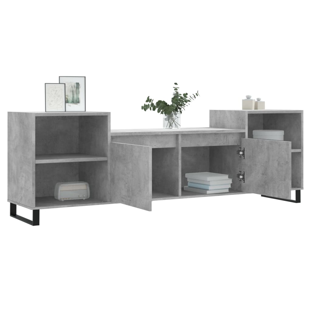 Mobile per TV Grigio Cemento 160x35x55 cm Legno Multistrato