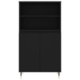 Credenza Nera 60x36x110 cm in Legno Multistrato