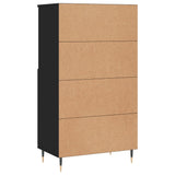 Credenza Nera 60x36x110 cm in Legno Multistrato