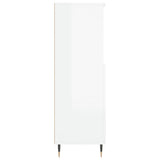 Credenza Bianco Lucido 60x36x110 cm in Legno Multistrato