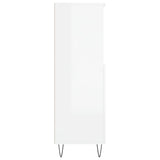 Credenza Bianco Lucido 60x36x110 cm in Legno Multistrato