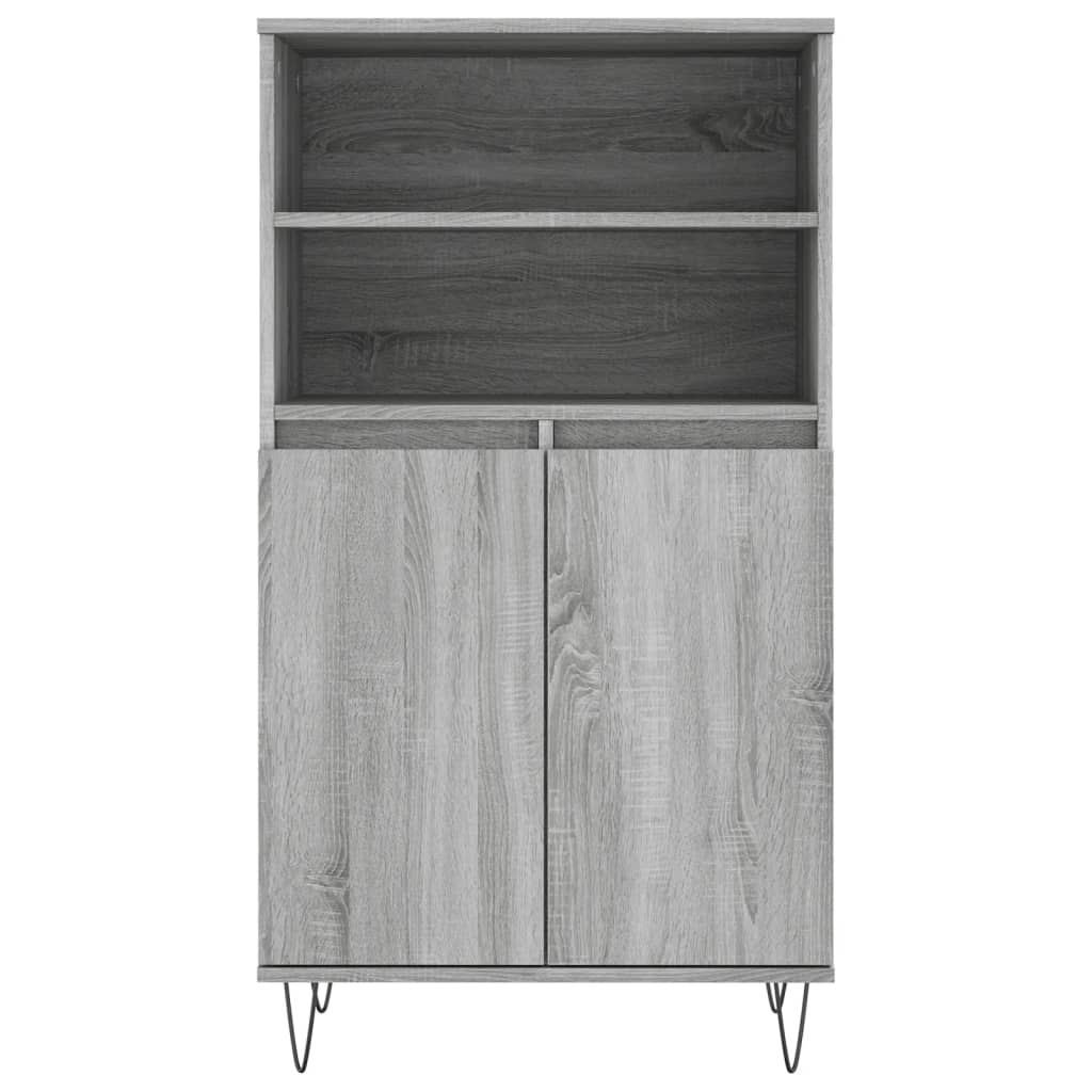 Credenza Grigio Sonoma 60x36x110 cm in Legno Multistrato