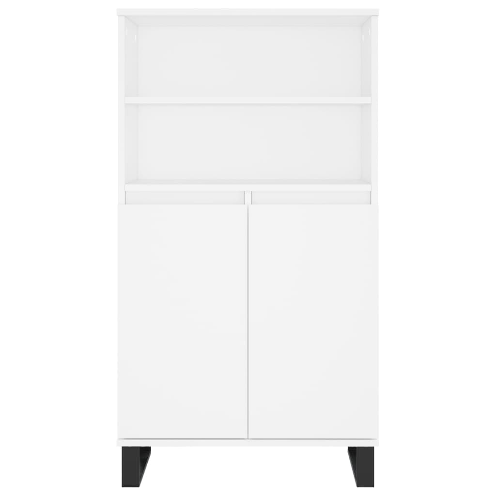 Credenza Alta Bianca 60x36x110 cm in Legno Multistrato