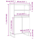 Credenza Rovere Sonoma 60x36x110 cm in Legno Multistrato