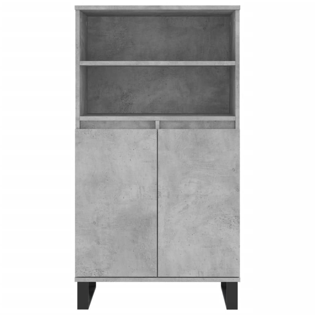 Credenza Grigio Cemento 60x36x110 cm in Legno Multistrato