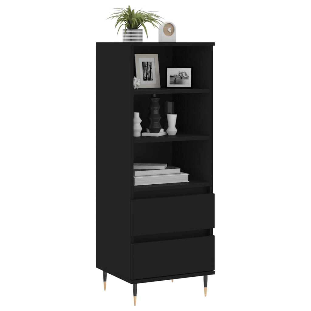 Credenza Nero 40x36x110 cm in Legno Multistrato