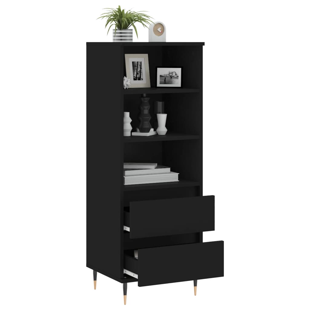 Credenza Nero 40x36x110 cm in Legno Multistrato