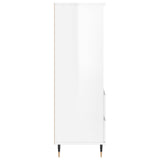 Credenza Bianco Lucido 40x36x110 cm in Legno Multistrato