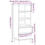 Credenza Bianco Lucido 40x36x110 cm in Legno Multistrato