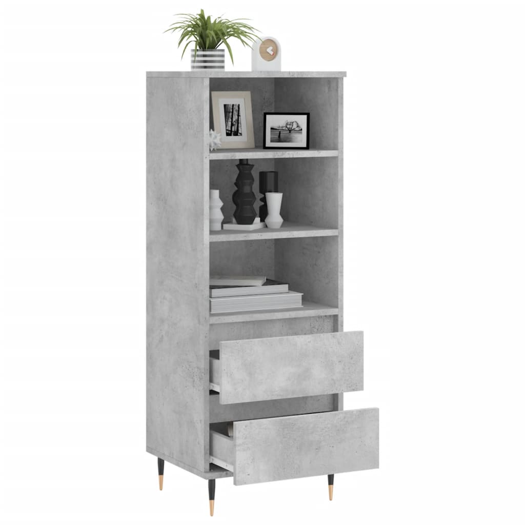 Credenza Grigio Cemento 40x36x110 cm in Legno Multistrato