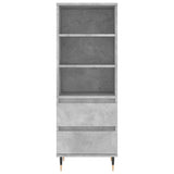 Credenza Grigio Cemento 40x36x110 cm in Legno Multistrato