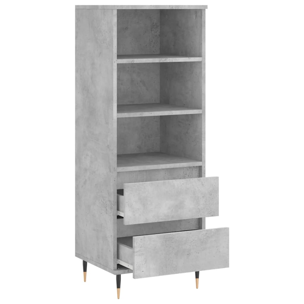 Credenza Grigio Cemento 40x36x110 cm in Legno Multistrato