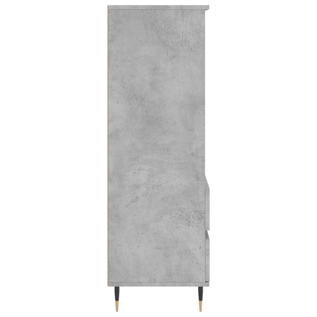 Credenza Grigio Cemento 40x36x110 cm in Legno Multistrato