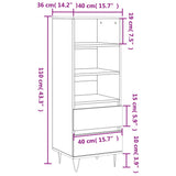 Credenza Bianco 40x36x110 cm in Legno Multistrato