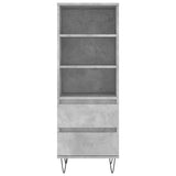 Credenza Grigio Cemento 40x36x110 cm in Legno Multistrato