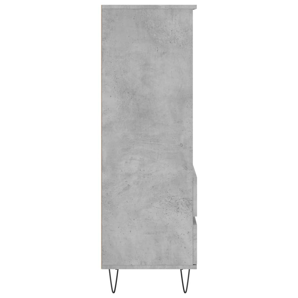 Credenza Grigio Cemento 40x36x110 cm in Legno Multistrato