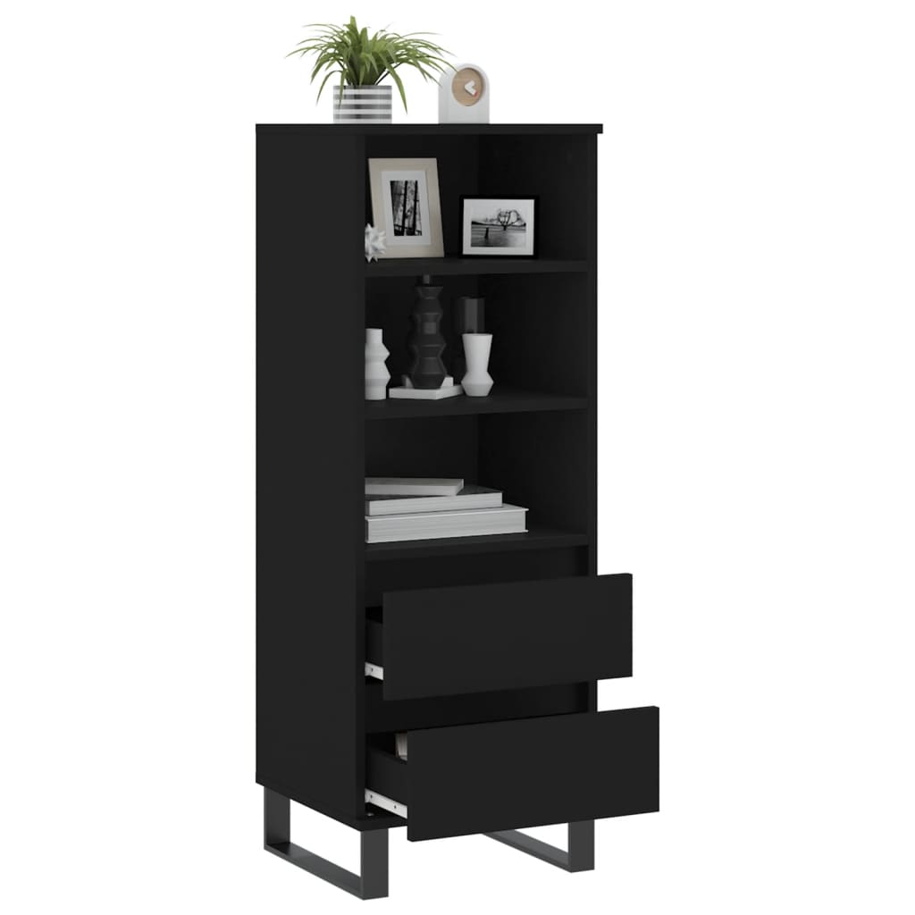 Credenza Nero 40x36x110 cm in Legno Multistrato