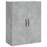 Mobile a Parete Grigio Cemento 69,5x34x90 cm Legno Multistrato