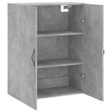 Mobile a Parete Grigio Cemento 69,5x34x90 cm Legno Multistrato