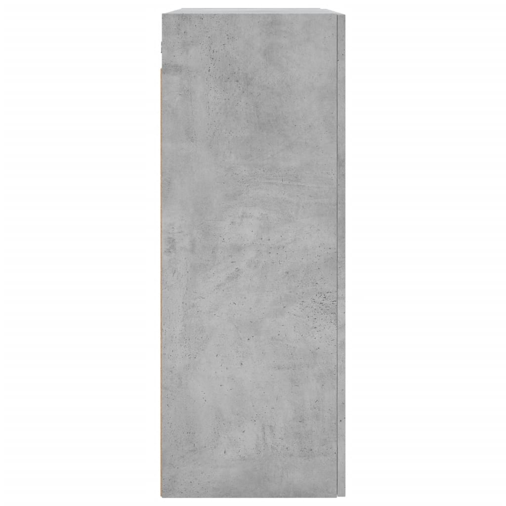 Mobile a Parete Grigio Cemento 69,5x34x90 cm Legno Multistrato