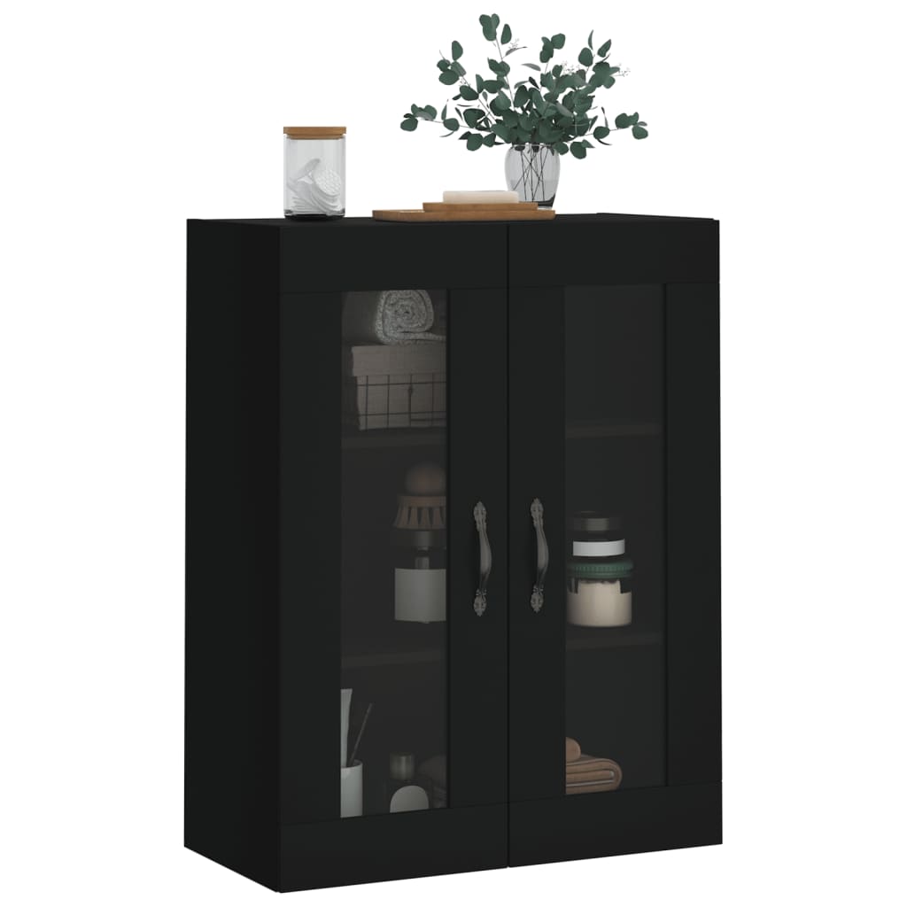 Mobile a Parete Nero 69,5x34,90 cm in Legno Multistrato