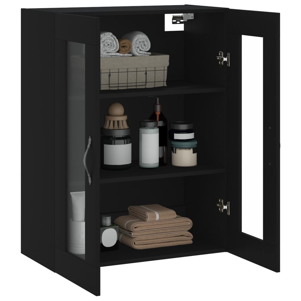 Mobile a Parete Nero 69,5x34,90 cm in Legno Multistrato