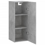 Mobile a Parete Grigio Cemento 34,5x34x90 cm Legno Multistrato