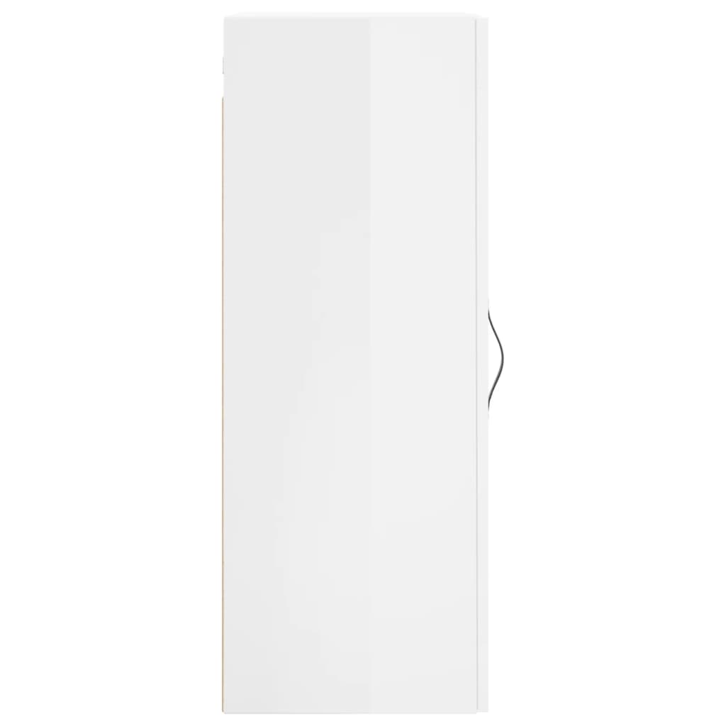 Mobile a Parete Bianco Lucido 34,5x34x90 cm