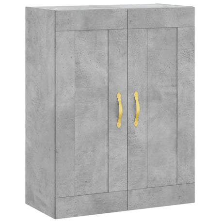 Mobile a Parete Grigio Cemento 69,5x34x90 cm Legno Multistrato