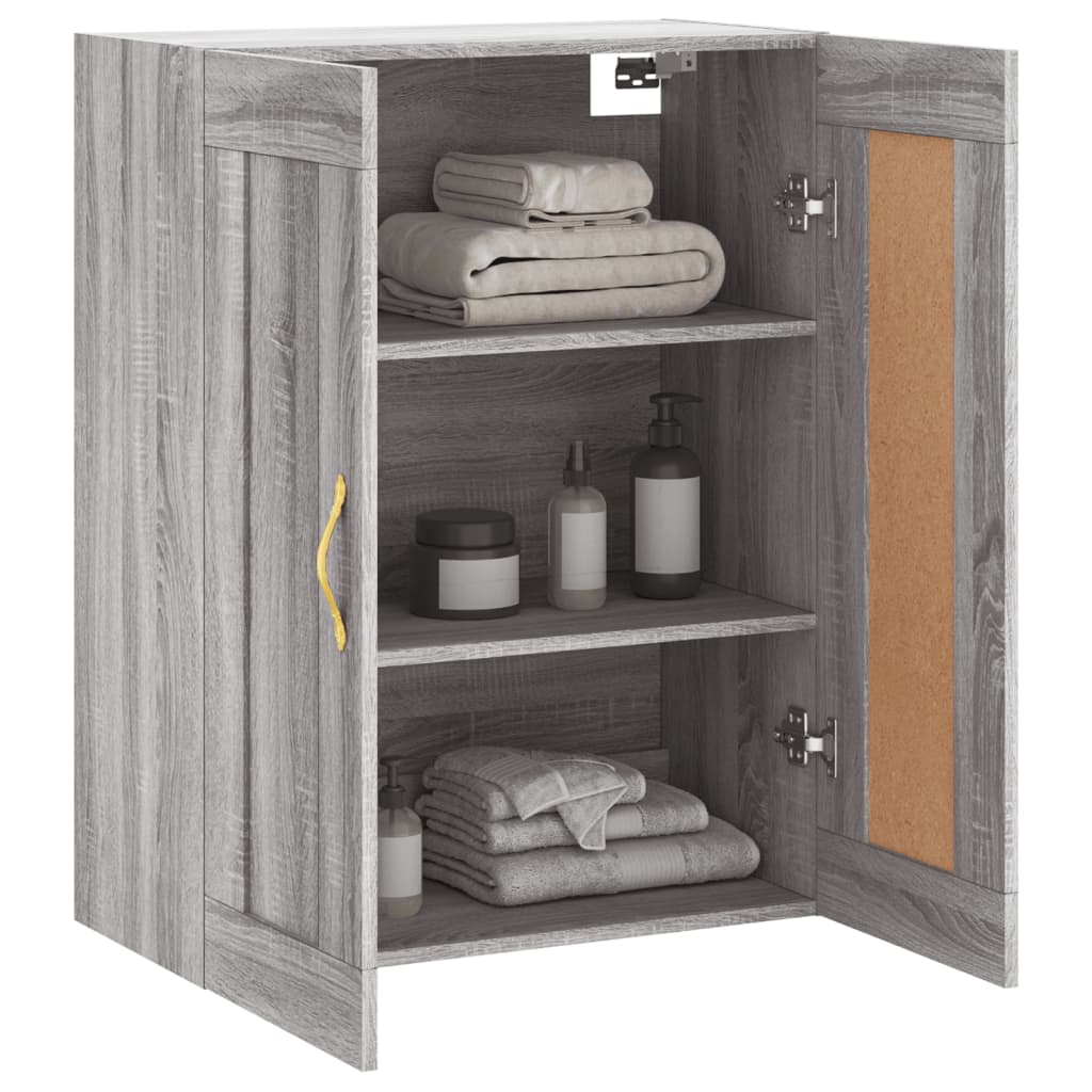 Mobile a Parete Grigio Sonoma 69,5x34x90 cm Legno Multistrato