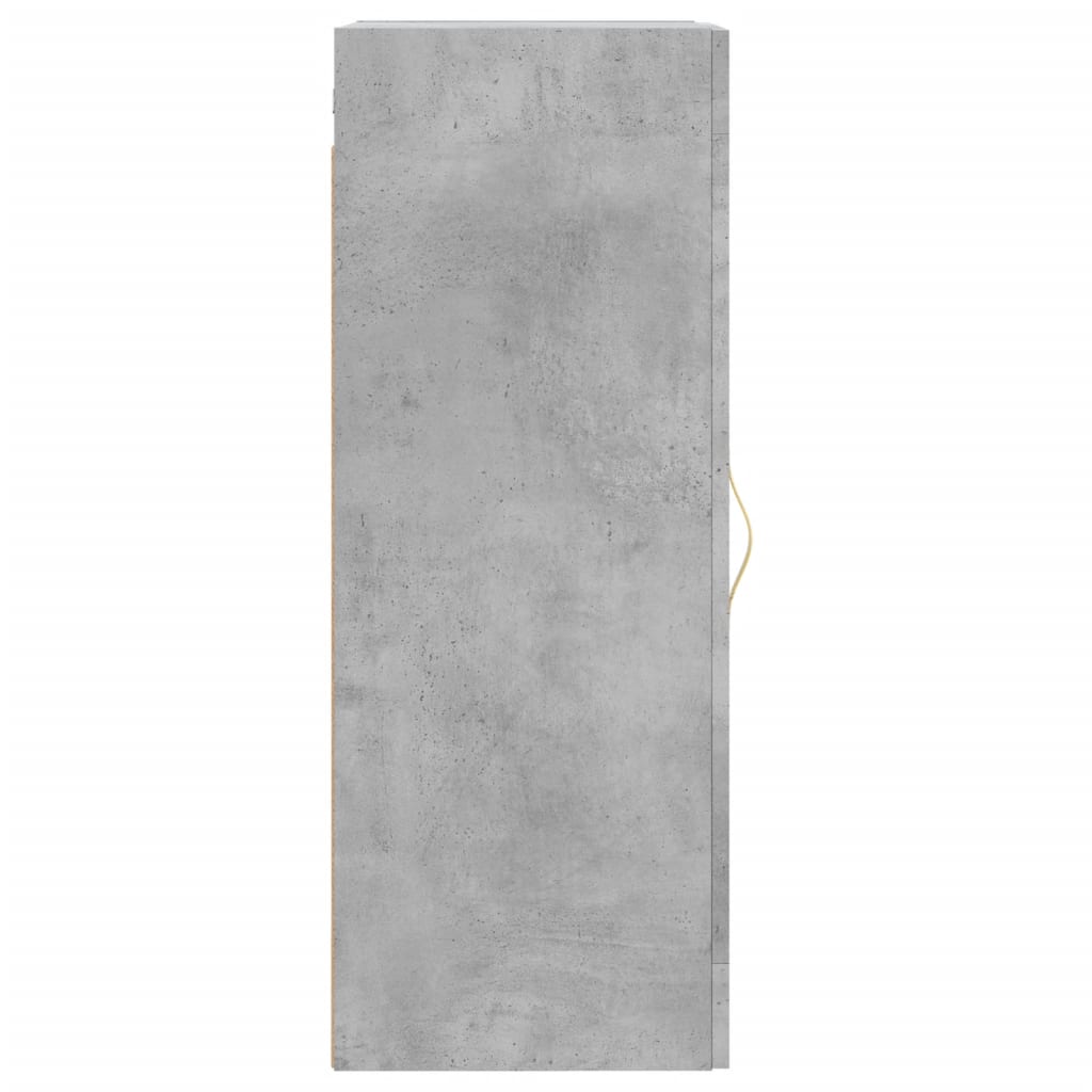 Mobile a Parete Grigio Cemento 34,5x34x90 cm Legno Multistrato