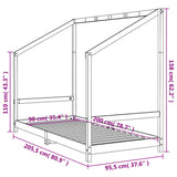 Giroletto per Bambini 90x200 cm in Legno Massello di Pino