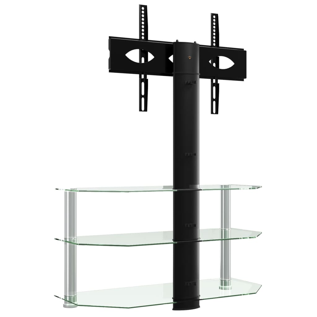 Supporto TV Angolare 3 Livelli per 32-70 Pollici Nero e Argento